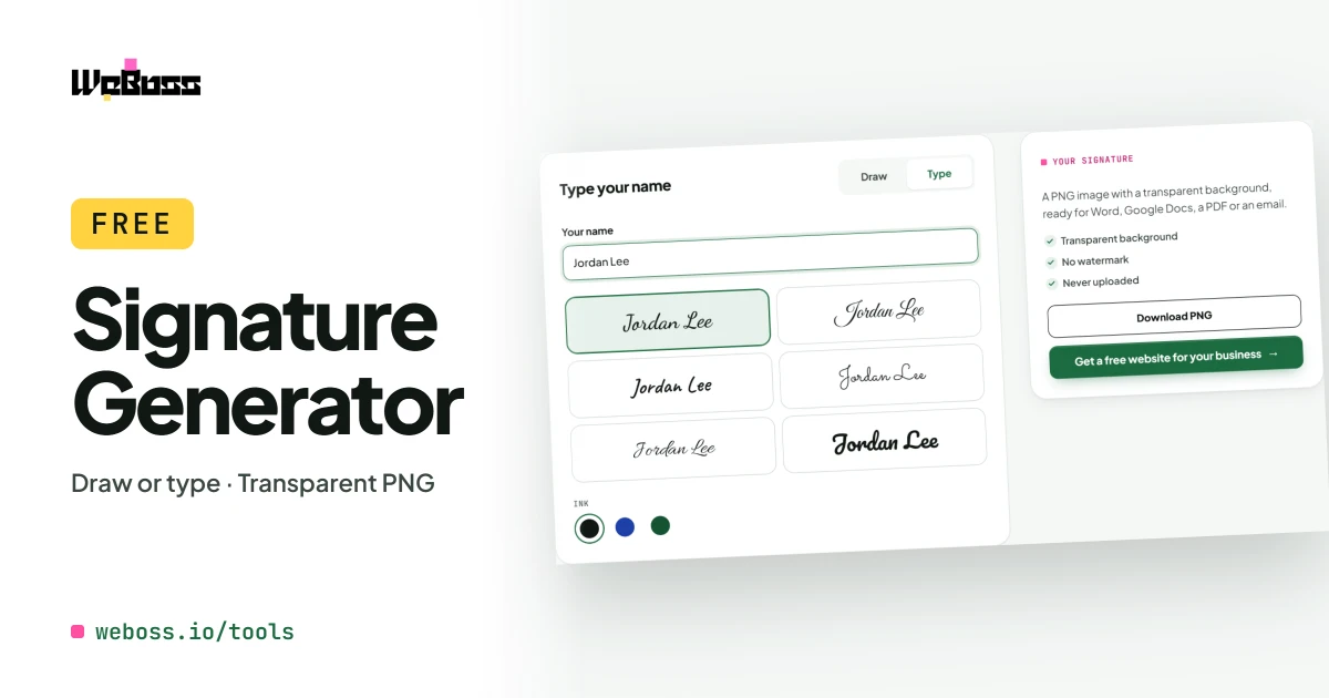 Free signature generator by WeBoss
